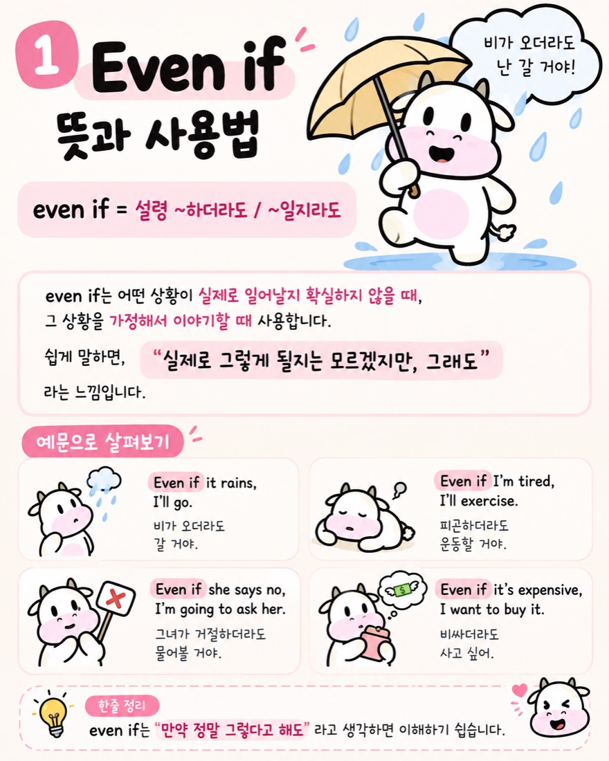 Even if 뜻과 사용법