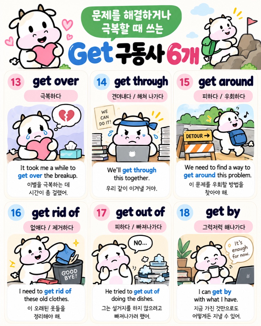 문제를 해결하거나 극복할 때 쓰는 Get 구동사