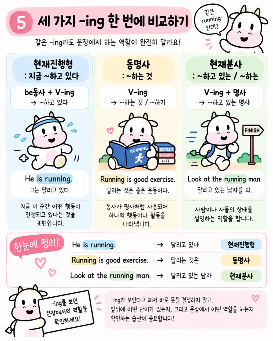 세 가지 ing 한 번에 비교하기