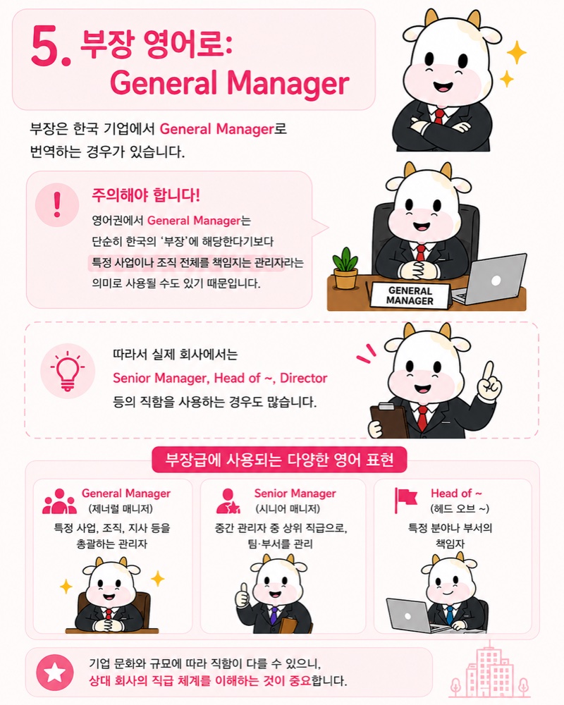 부장 영어로 General Manager