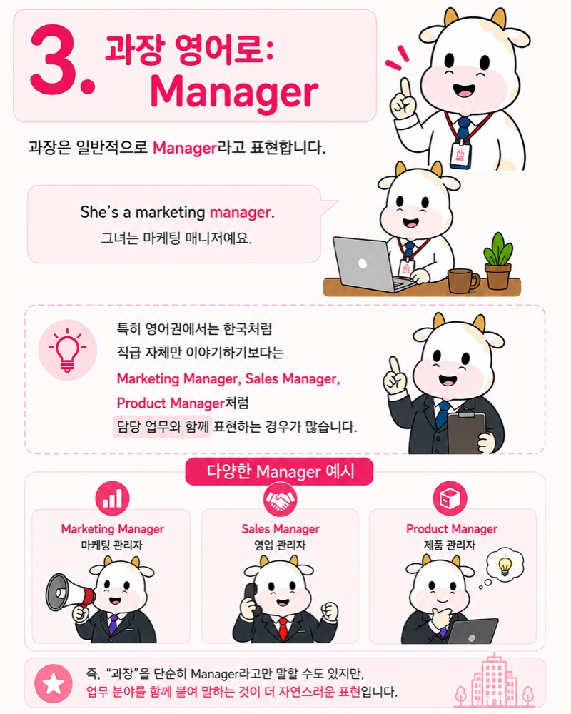 과장 영어로 Manager