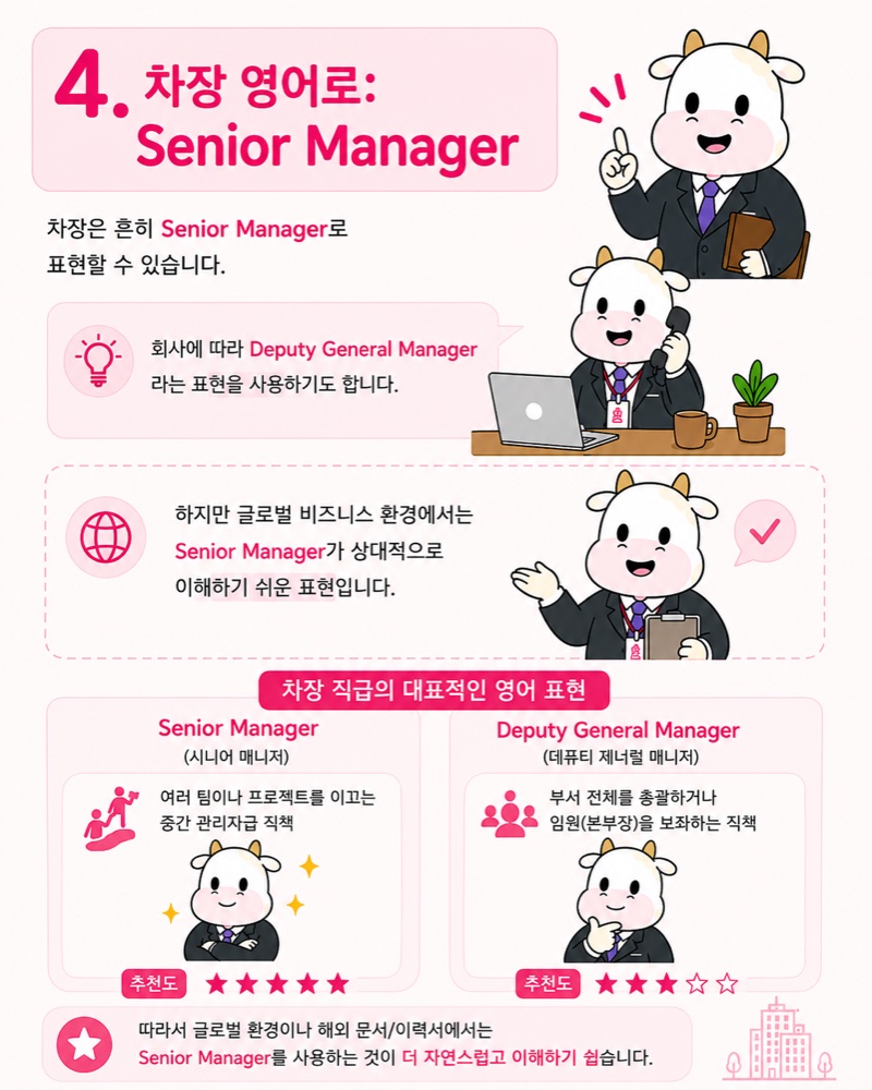 차장 영어로 Senior Manager