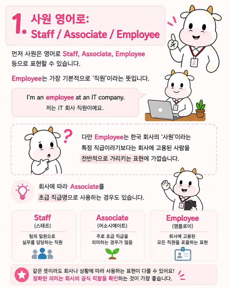 사원 영어로 Staff Associate Employee