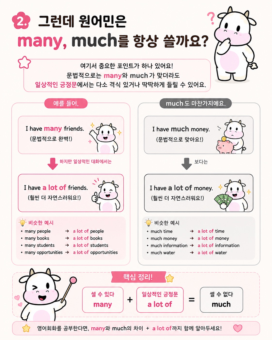 원어민의 many, much 사용