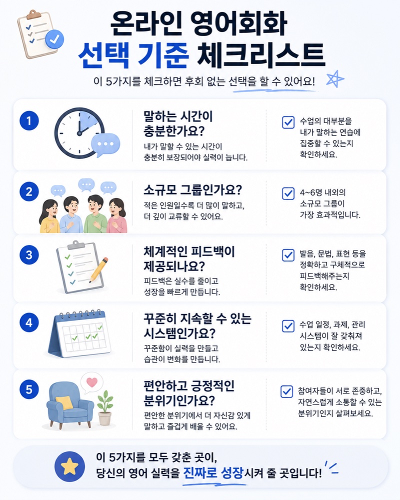 온라인 영어회화 선택 기준 체크리스트