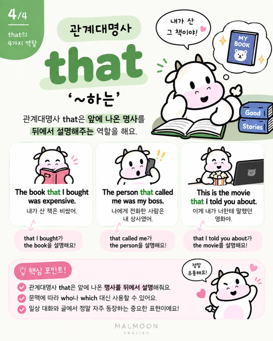 관계대명사 that 하는