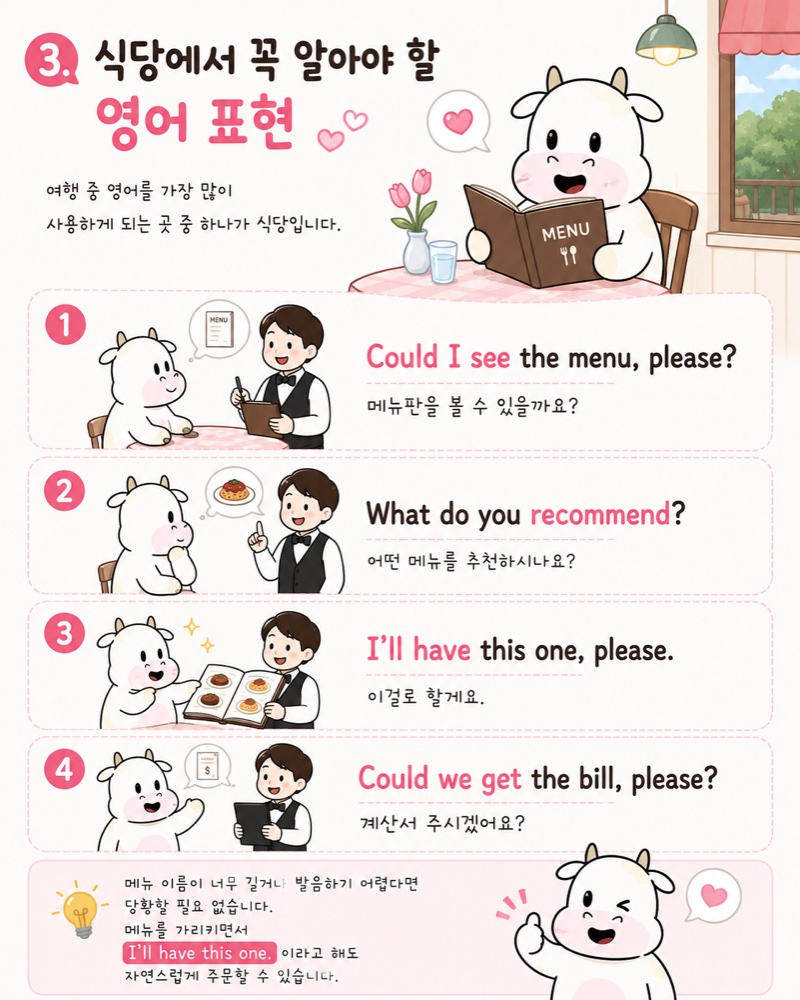 식당에서 꼭 알아야 할 영어 표현